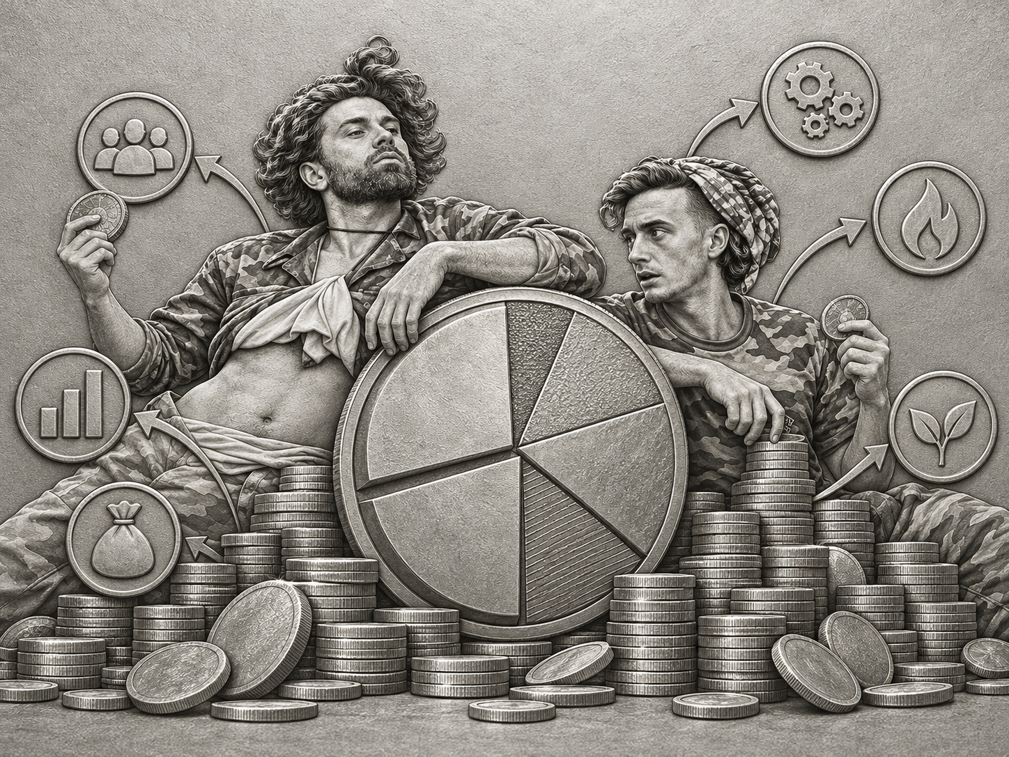France Coin engraved tokenomics scene